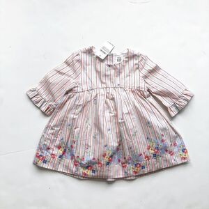 Babygap NWT pink/blue stripe floral dress 6-12m